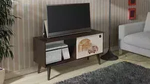 Тумба под телевизор ТриЯ TV-19 с рисунком венге цаво/дуб молочный