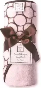 Полотенце SwaddleDesigns с капюшоном с капюшоном Hooded Towel Pink w/BR Mod C (SD-060PP)