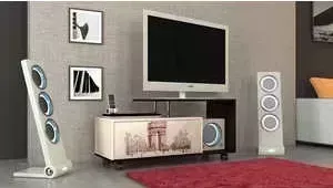 Тумба под телевизор ТриЯ выкатная ТV-18.1 с рисунком венге цаво/дуб молочный