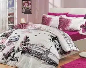 Комплект постельного белья Hobby home collection 2-х сп, поплин, Istanbul Panaroma, розовый (1501000661)