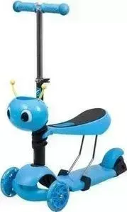 Самокат NOVATRACK Disco-kids, детский трансформер голубой 120S. DISCOKIDS. BL9