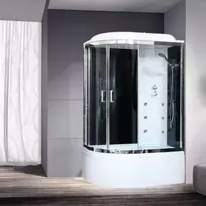 Душевая кабина Royal Bath BK3 120х80х217 стекло черное/прозрачное, правая (RB8120BK3-BT-CH-R)