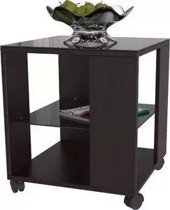 Стол журнальный Мебелик BeautyStyle 6 венге / стекло черное