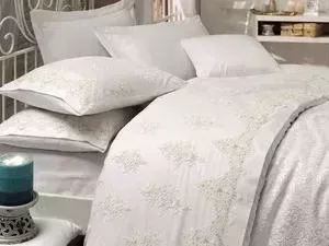 Покрывало Dantela Vita Valenta 220х240 + 4 наволочки 50х70 кремовый (8445)