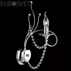 Бра EUROSVET 10002/1 хром/прозрачный хрусталь Strotskis