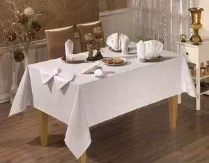 Скатерть Tabe Honey 160x220 + 8 салфеток (8670 белый)