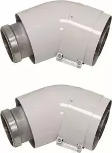 Отвод VAILLANT 45 град DN 60/100 белый (2 шт) в комплекте с соединительным хомутом (303809)