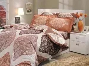 Комплект постельного белья Hobby home collection Семейный, поплин, Amanda, коричневый (1501000032)