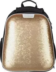 Ранец №1 School Sparkle Gold, ортопед. спинка, двустор.пайетки