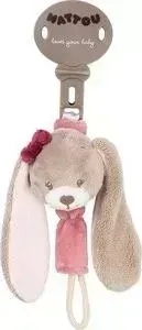 Игрушка мягкая Nattou Держатель соски Pacifinder Nina, Jade Lili Кролик 987202