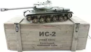 Радиоуправляемый танк Taigen ИС-2 модель 1944, СССР, зеленый, деревянная коробка RTR масштаб 1:16 2.4G - TG3928-1G-BOX