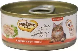 Консервы Мнямс Курица с ветчиной в нежном желе для кошек 70г