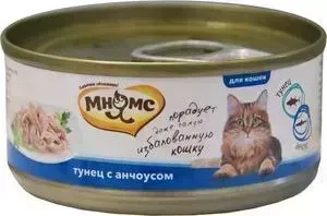 Консервы Мнямс Тунец с анчоусами в нежном желе для кошек 70г