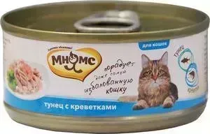 Консервы Мнямс Тунец с креветками в нежном желе для кошек 70г