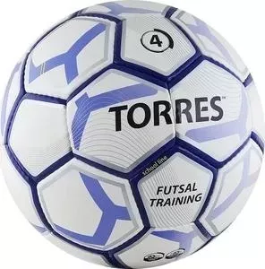 Мяч футзальный TORRES Futsal Training, (арт. F30104), размер 4, цвет: бело-черно-серебр