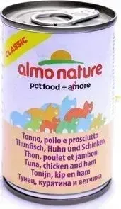Консервы Almo Nature Classic Adult Cat with Tuna, Chicken and Ham с тунцом, курицей и ветчиной для кошек 140г (0516)