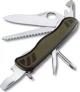 Нож Victorinox Military 0.8461.MWCH (c фиксатором лезвия 10 функций, зеленый)