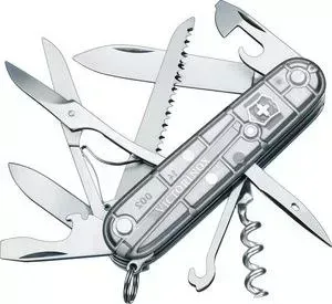 Нож Victorinox Huntsman 1.3713.T7 (91мм, 15 функций, полупрозрачный серебристый)