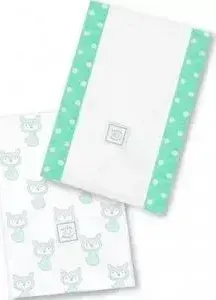 Полотенчики SwaddleDesigns Baby Burpie Set SeaCrystal Little Fox (SD-627PSC)