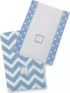 Полотенчики SwaddleDesigns Baby Burpie Set Blue/TB Trim Chevron (SD-451B)