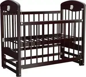 Кроватка детская Briciola 2 маятник продольный автоматическая темная BR0207