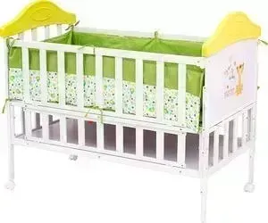 Кроватка детская BABYHIT BabyHit Sleepy Белый с зелёным, с тигрёнком на торце SLEEPY GREEN