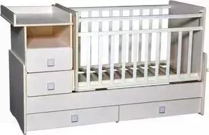 Кроватка детская Антел Кровать "Ульяна-4" маятник 2 ящика слоновая кость