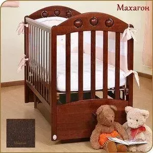 Кроватка детская Кубаньлесстрой Орхидея поперечный маятник/ящик махагон АБ2 4.2