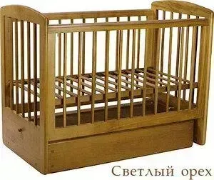 Кроватка детская Кубаньлесстрой Ромашка поперечный маятник/ящик светлый орех АБ 16.2