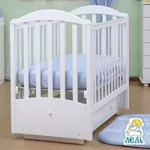 Кроватка детская Кубаньлесстрой Лилия поперечный маятник/ящик белая Д002 АБ 17.2
