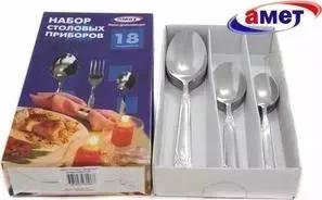 Набор столов АМЕТ ых приборов из 18 предметов Узоры (1с252)