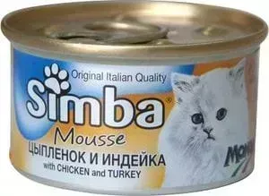 Консервы SIMBA Cat Pate with Chicken and Turkey с курицей и индейкой паштет для кошек 85г