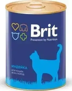Консервы Brit Premium Cat Turkey индейка для взрослых кошек 340г (9402)