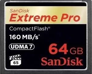 Карта памяти SANDISK Extreme Pro CF 160MB/s 64 GB VPG 65, UDMA 7 (SDCFXPS-064G-X46)