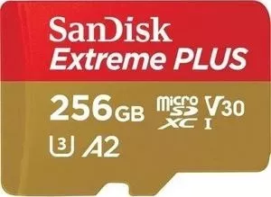 Карта памяти SANDISK Extreme Plus microSDXC 256GB + SD Adapter Rescue Pro Deluxe 170MB/s A2 C10 V30 UHS-I U3 (SDSQXBZ-256G-GN6MA)