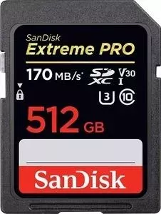 Карта памяти SANDISK Extreme Pro SDXC Card 512GB - 170MB/s V30 UHS-I U3 (SDSDXXY-512G-GN4IN)