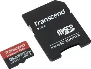 Карта памяти TRANSCEND 128GB microSDXC Class 10 UHS-I U1 (SD адаптер) (TS128GUSDU1)