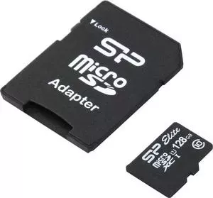 Карта памяти SILICON POWER 128GB Elite microSDXC Class 10 UHS-I (SD адаптер) (SP128GBSTXBU1V10SP)