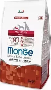 Сухой корм Monge Speciality Line Adult Dog Mini Lamb, Rice and Potatoes с ягненком, рисом и картофелем для взрослых собак мелких пород 800г: характери