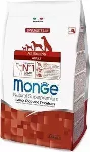 Сухой корм Monge Speciality Line Adult Dog All Breed Lamb, Rice and Potatoes с ягненком, рисом и картофелем для собак всех пород 2,5кг