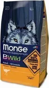 Сухой корм Monge BWild Adult Dog All Breed Ostrich с мясом страуса для взрослых собак всех пород 2кг