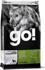 Сухой корм GO! NATURAL Holistic Dog Sensitivity+ Shine Grain+Gluten Free Turkey Recipe беззерновой с индейкой для щенков и собак 11,3кг (13846): харак