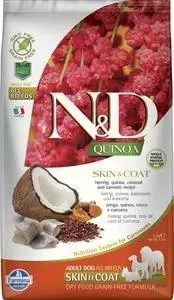 Сухой корм Farmina ND Dog GF Quinoa Skin Coat Herring Coconut Turmeric беззерновой с сельдью киноа кокосом и куркумой для собак 2,5кг