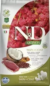Сухой корм Farmina ND Dog GF Quinoa Skin Coat Duck Coconut Turmeric беззерновой с уткой киноа кокосом и куркумой для собак 2,5кг