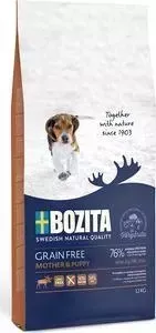 Сухой корм BOZITA Grain Free Mother Puppy with Elk 30/16 беззерновой с мясом лося для щенков, беременных и ящих сук всех пород 12кг (40442): харак