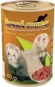 Консервы Ночной охотник Мясное ассорти для хорьков 400г