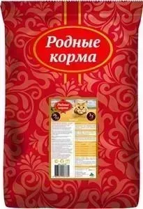 Корм Родные Корма Сухой Родные а Курица 26/12 для взрослых кошек 3/5 пуда 10 кг