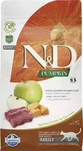 Сухой корм Farmina ND Adult Cat GF Pumpkin Venison Apple беззерновой с олениной яблоком и тыквой для кошек 1,5кг