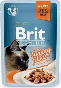 Паучи Brit Premium GRAVY with Turkey Fillets for Adult Cats кусочки в соусе с филе индейки для взрослых кошек 85г (518531)