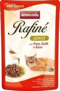 Паучи Animonda Rafine Adult with Turkey, Veal + Cheese с индейкой, телятиной и сыром для кошек 100г (83789)